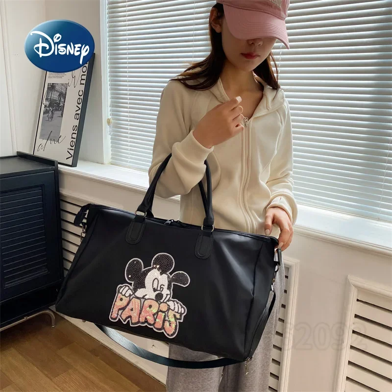 Disney Mickey New Travel Handbag Cartoon Portable Women\'s Travel Bag Large Capacity Multi Functional Waterproof Fitness Bag