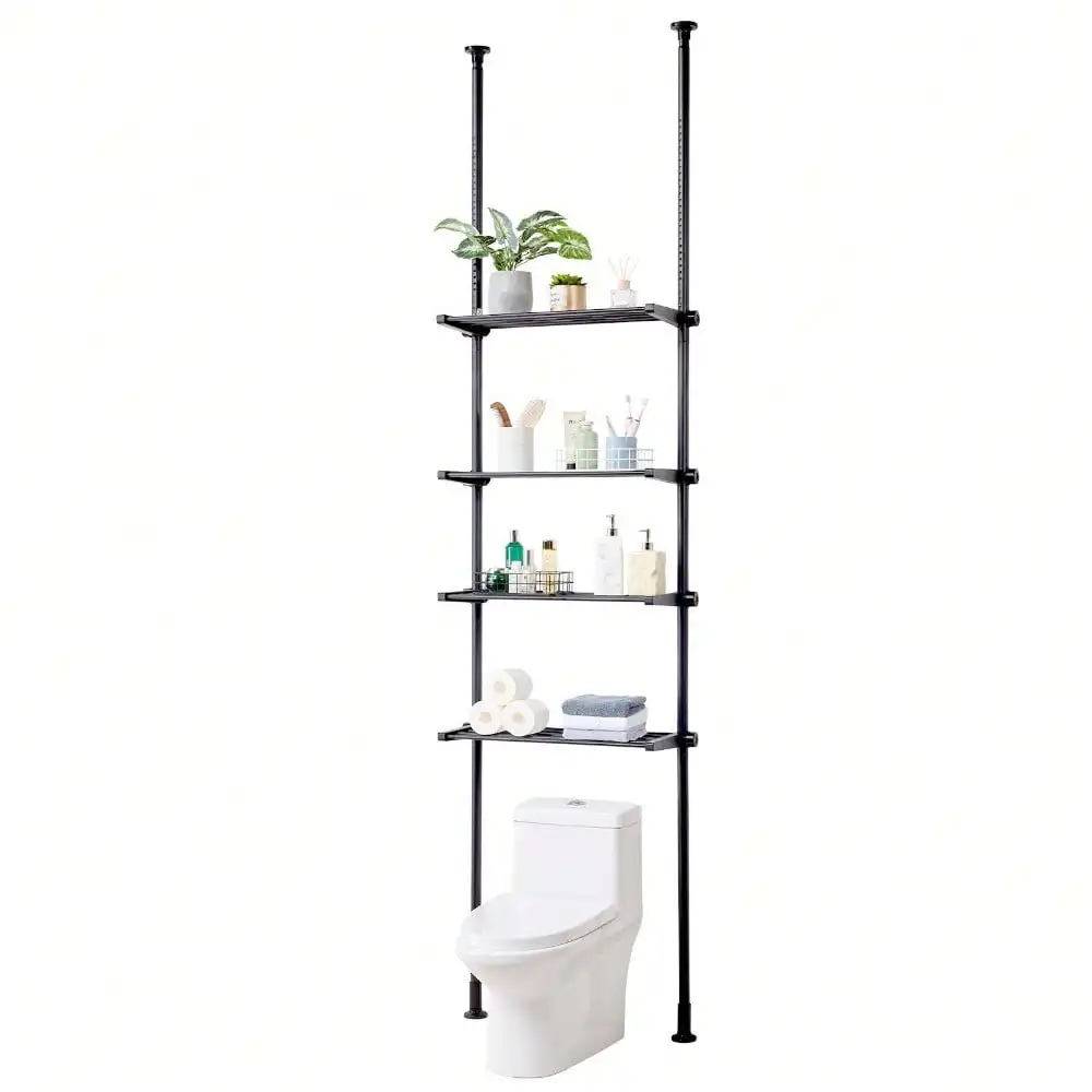 Over the Toilet Storage 4-Tier Bathroom Shelf Rack Space Saver Organizer