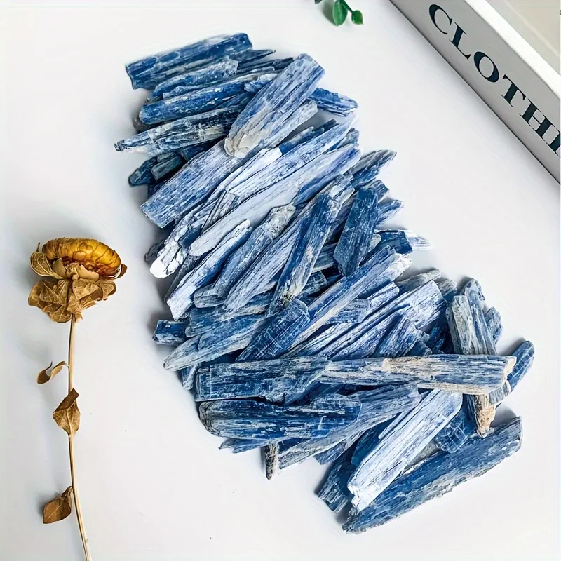 Piedras preciosas de imitación crudas de cristal cianita azul Natural, Material único de gema rugosa para decoración espiritual del hogar, regalos coleccionables, 50g/100g