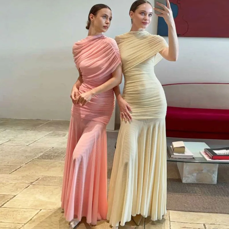 

Tuularose Elegant Summer Long Dress Women's Fashion Mesh Patchwork Sleeveless See-through Hollow Dress New Women's Party Dresses