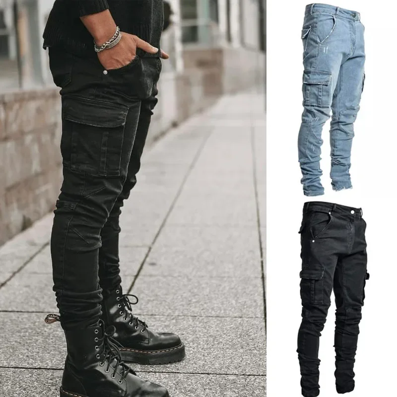 

Classic New Summer Man Pants Retro Mens Combat Jeans Cargo Trousers Casual Work Denim Pants All UK Waist Plus Size High Quality