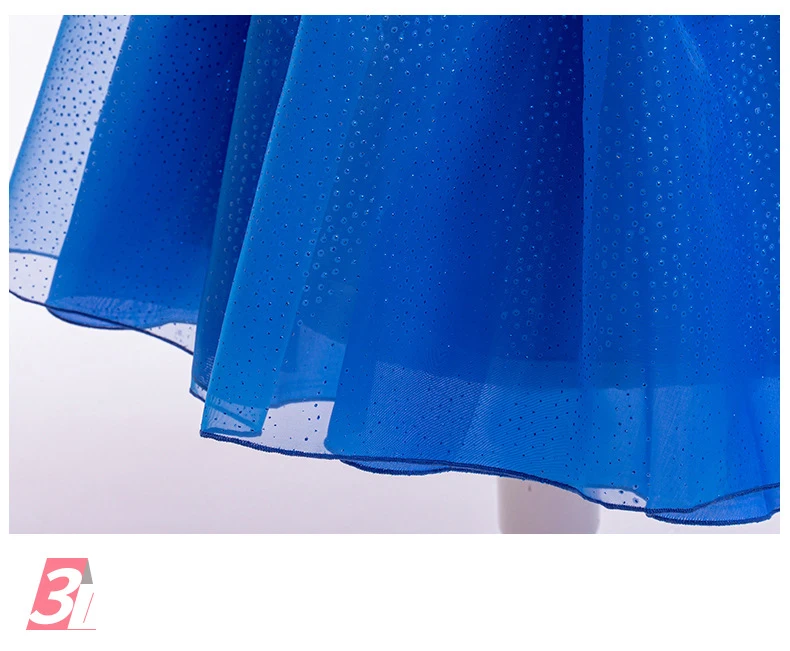 Kinder-Katzen-Themen-Cosplay-Kleid für Mädchen, Puffärmel, gestreiftes Oberteil, glitzerndes blaues Tüllkleid für Geburtstagsfeiern und Freizeitkleidung – Detail 7