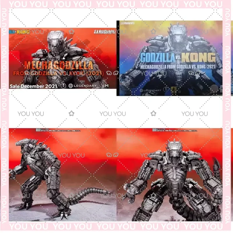Figura de acción original de Bandai S.H.MonsterArts SHM Godzilla VS Kong 2021 Mechagodzilla, juguete para coleccionistas y regalo