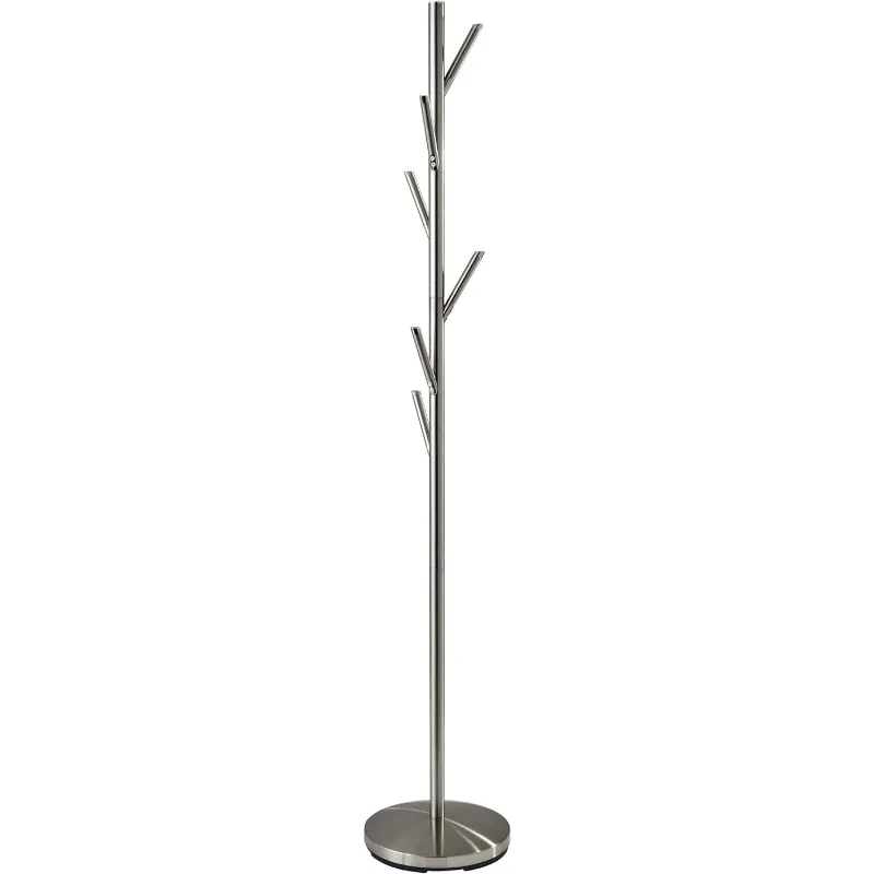 Adesso WK2036-22 Evergreen Coat Racks, Satin, Brushed Steel