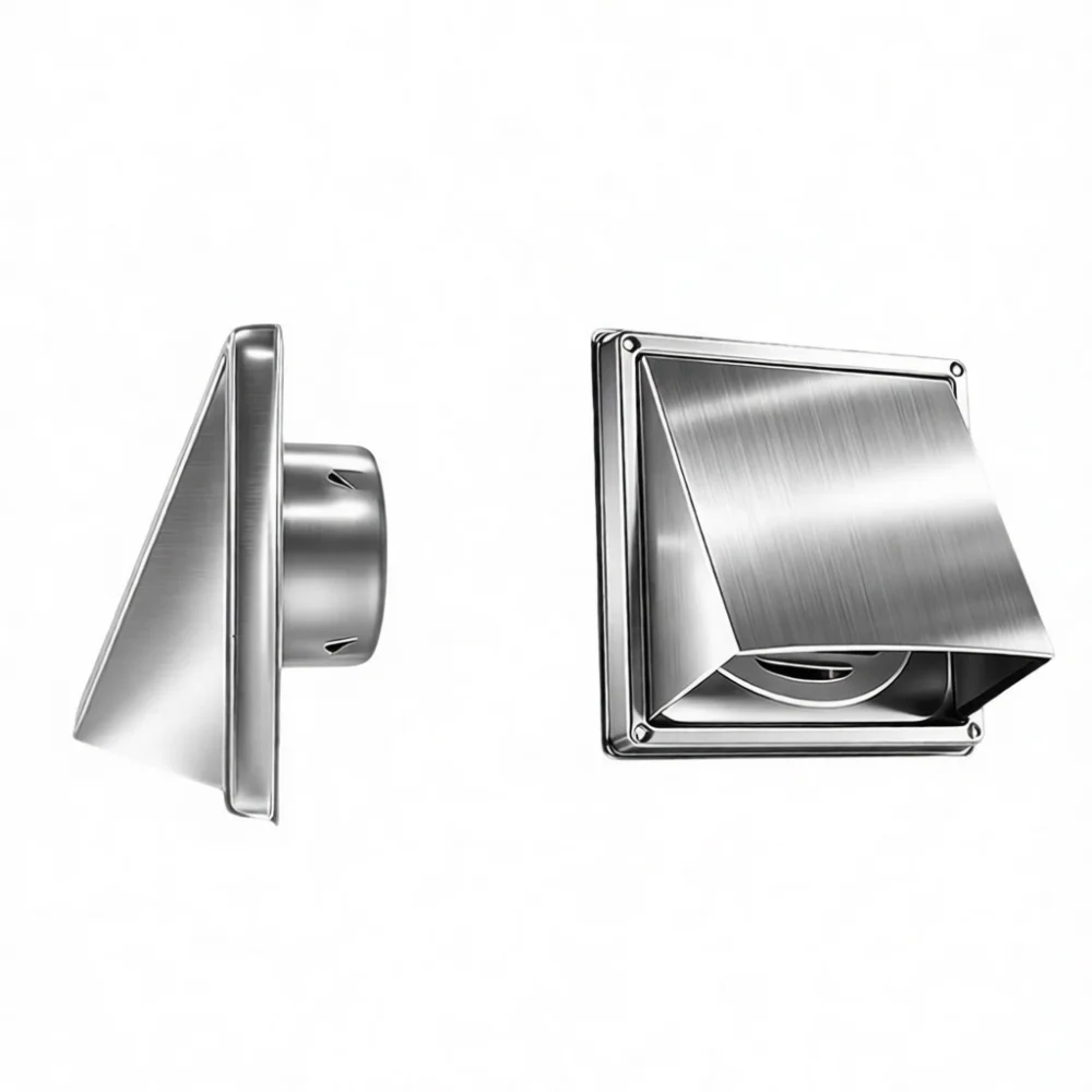 304 Stainless Steel Square Air Exhaust Grille Wall Mounted Dryer Vent Cover Ducting Outlet For Pride HVAC Replacement