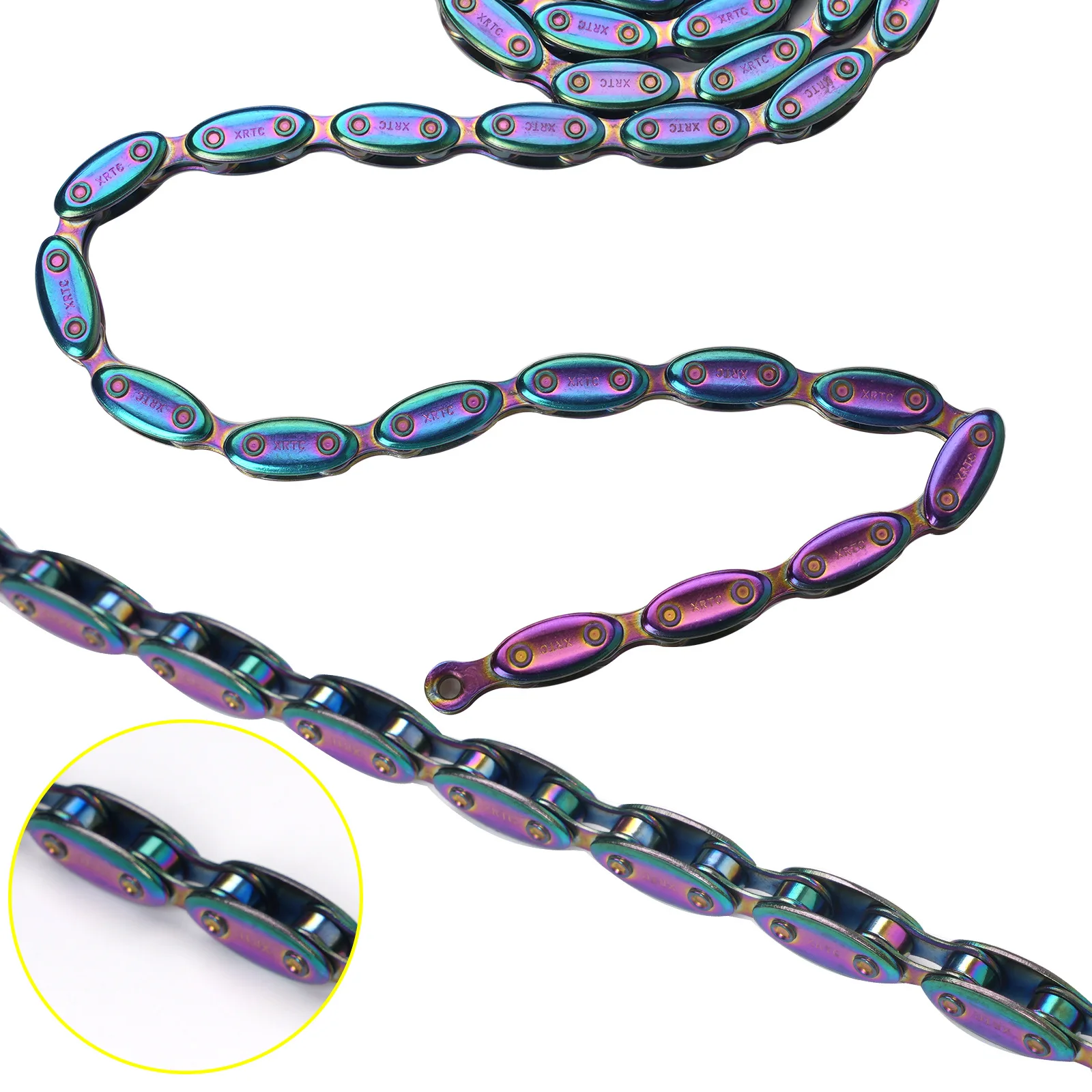 

Authentic Xrtc Fixed-Gear Colorful Rainbow Olive Chain Torpedo Chain Single-Speed Bicycle Chain