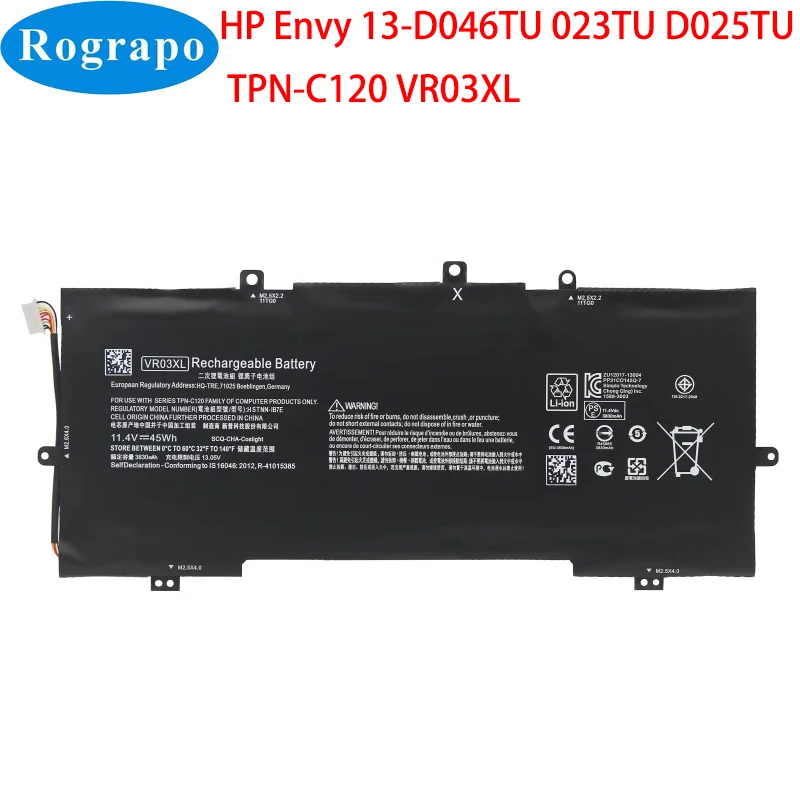 

New 3830mAh VR03XL Battery For HP Envy 13-D 13-D051TU D056TU D025TU 13-D036NZ 13-D046TU TPN-C120 HSTNN-IB7E