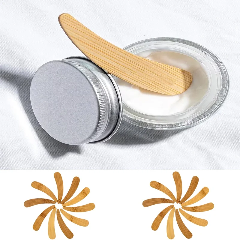 20Pcs Natural Cosmetic Spatulas Bamboo Facial Cosmetic Mask Spatulas Biodegradable Disposable Mixing Cream Smooth Makeup Tools