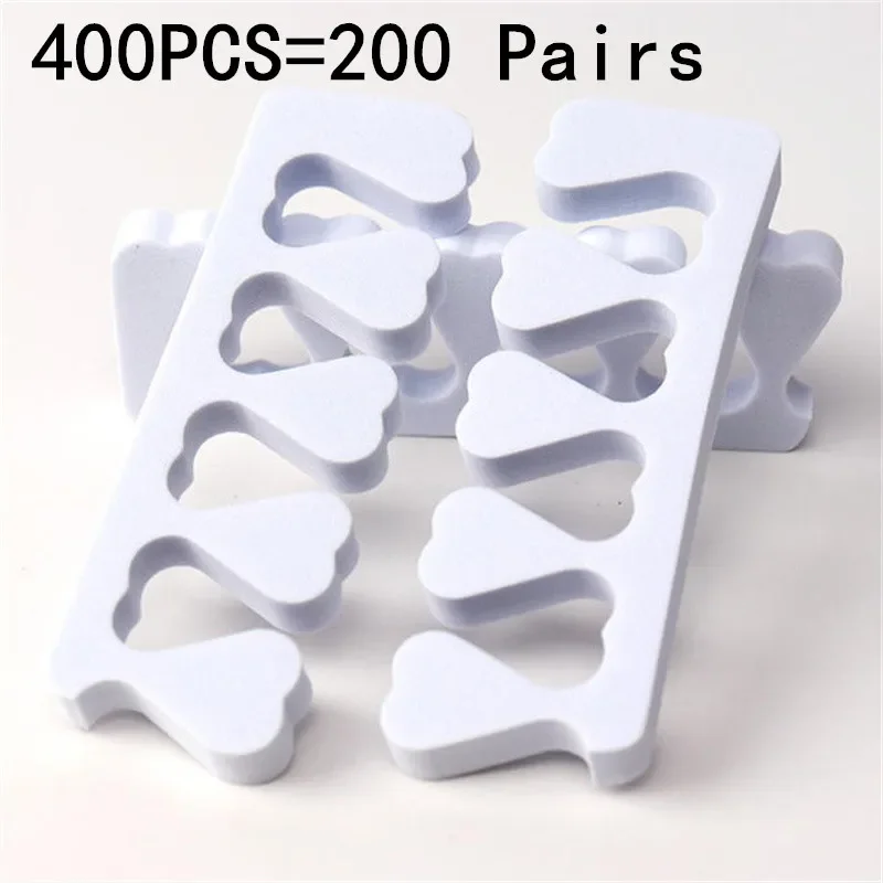100/200/400PCS White Fingers Foots Nail Art Tools Soft Toe Separators Flexible Nail Art Practice Manicure Pedicure Foot Braces