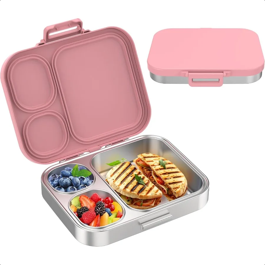 

Ланч-бокс Bento из нержавеющей стали для 3 отделений, контейнер для ланч-бокса, 100, герметичный, можно мыть в посудомоечной машине, экологически чистый, идеальный вариант Cont