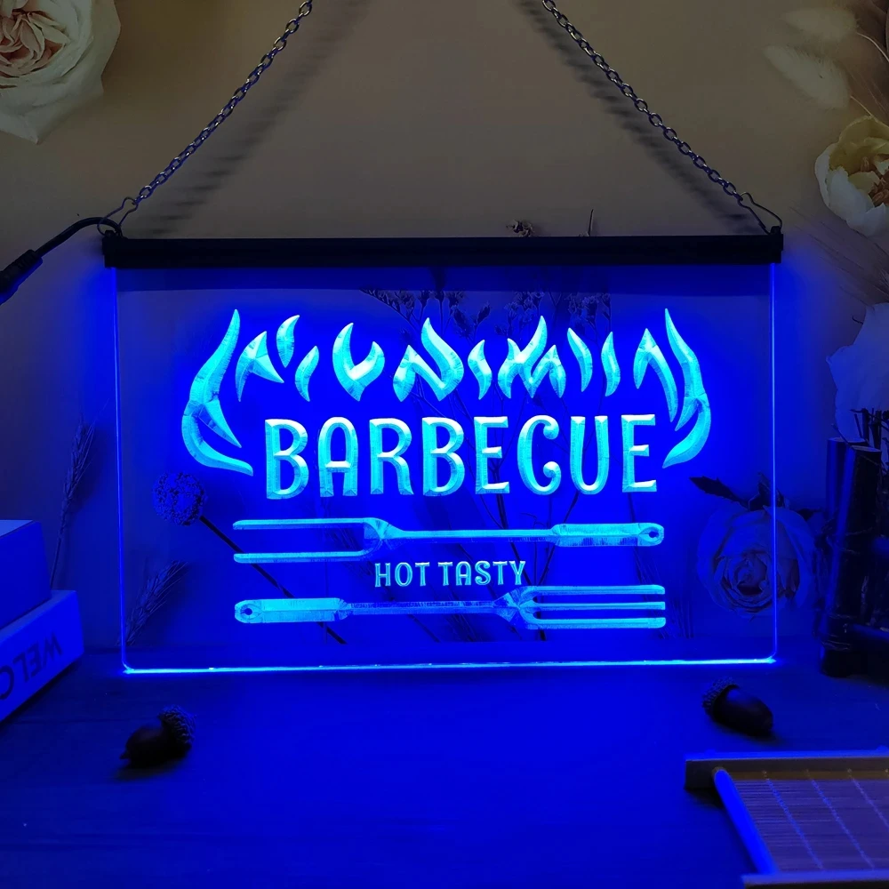 Barbecue Hot Tasty Beer LED Neon Sign-3D Carving Wall Art for party,Home,wedding,Room,Bedroom,Office,Farmhouse Decor neon sign