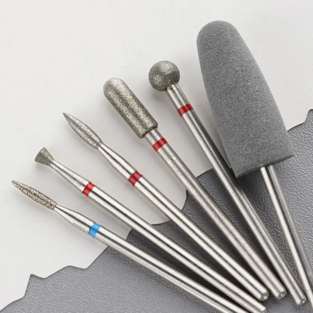6 uds fresa para manicura diamante cerámica brocas para uñas fresas quitar juego de brocas para uñas Gel máquina herramientas eléctricas para manicura