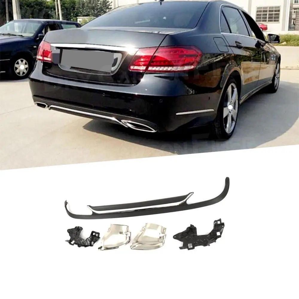 For Mercedes Benz E Class W212 Standard Model 2013-2016 Rear Bumper Lip Diffuser With Exhaust Tips Rear Bumper Diffuser Body Kit