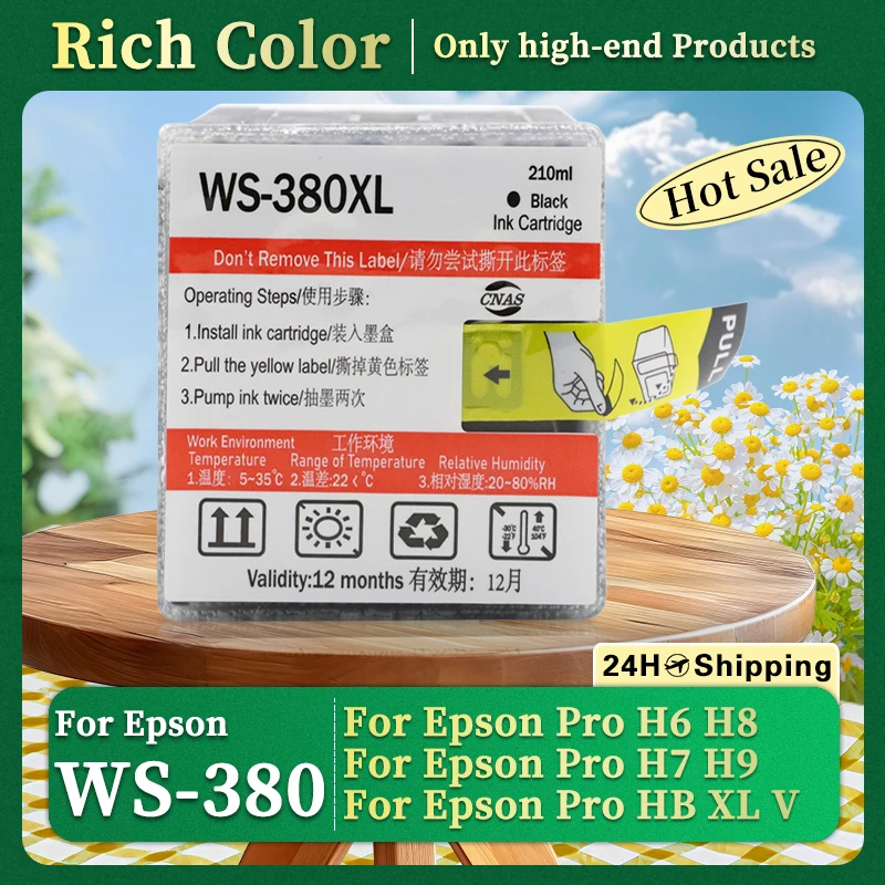 

WS380 WS380XL 380XL Совместимый картридж Плоттер Принтер Бумажный узор Машина для Epson Pro H6 H8 H7 H9 HB XL V IoT Tablet