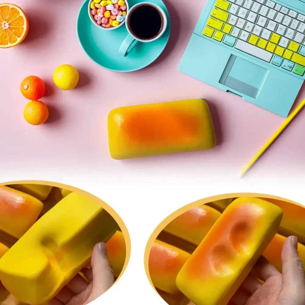 Squishy Simulated Long Bread Squeeze Toy Stress Relief Slow Rising Sensory Fidget for Anxiety ADHD Autism Gift for Kids Adults