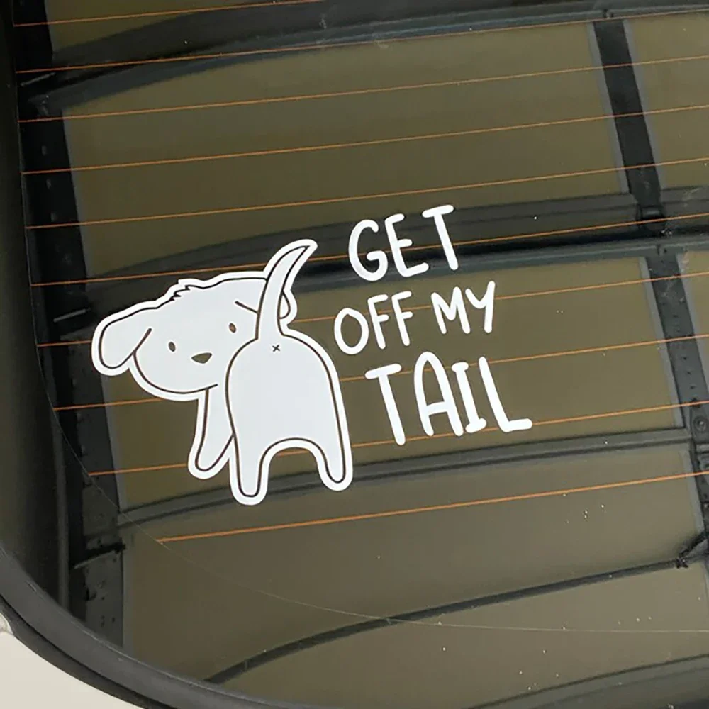 

Забавные автомобильные наклейки и наклейки с рисунком собаки Get Off My Tail, виниловые аксессуары для Jeep grand cherokee, Peugeot 508, Ford Ranger