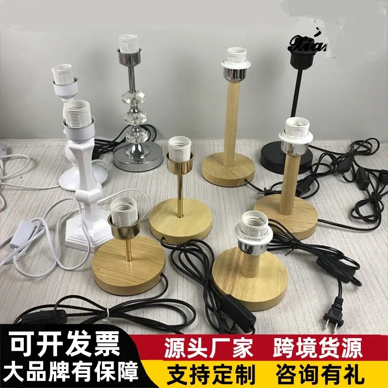

1pack Lamp Holder, Lamp Base, Wood, with E27 Lamp Socket,Button Switch Wire US plug/Euro plug