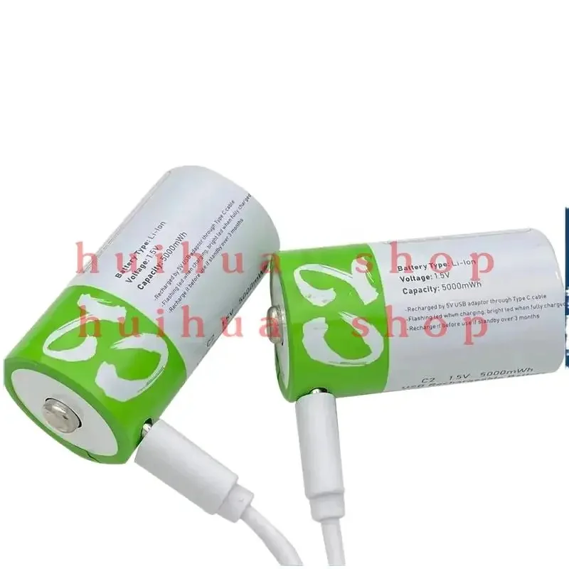 C Size LR14 1.5V 5000mWh Li-po  Rechargeable Battery Type-C Ultra-Fast Charging for Flashlight Gas Cooker
