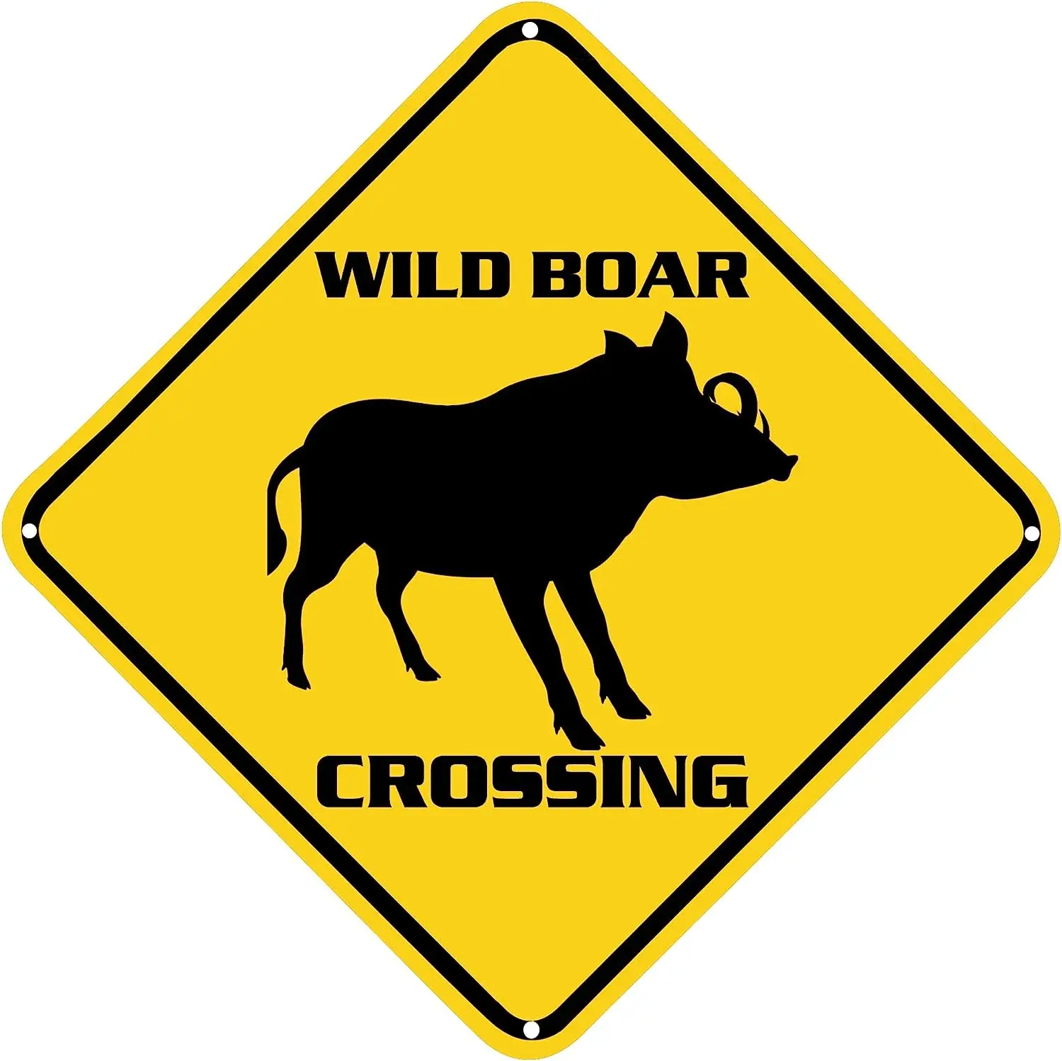 Boar Crossing Sign Warning Sign Wild Boar Sign Animal Wall Decor For Home Farmouse Yard Road Quality Metal Sign 12x12 Inches