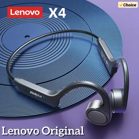 Lenovo X4 골전도 블루투스 헤드폰 스포츠 이어폰 마이크 이어훅이 포함된 방수 무선 헤드셋 TWS Bass Hifi Stereo
