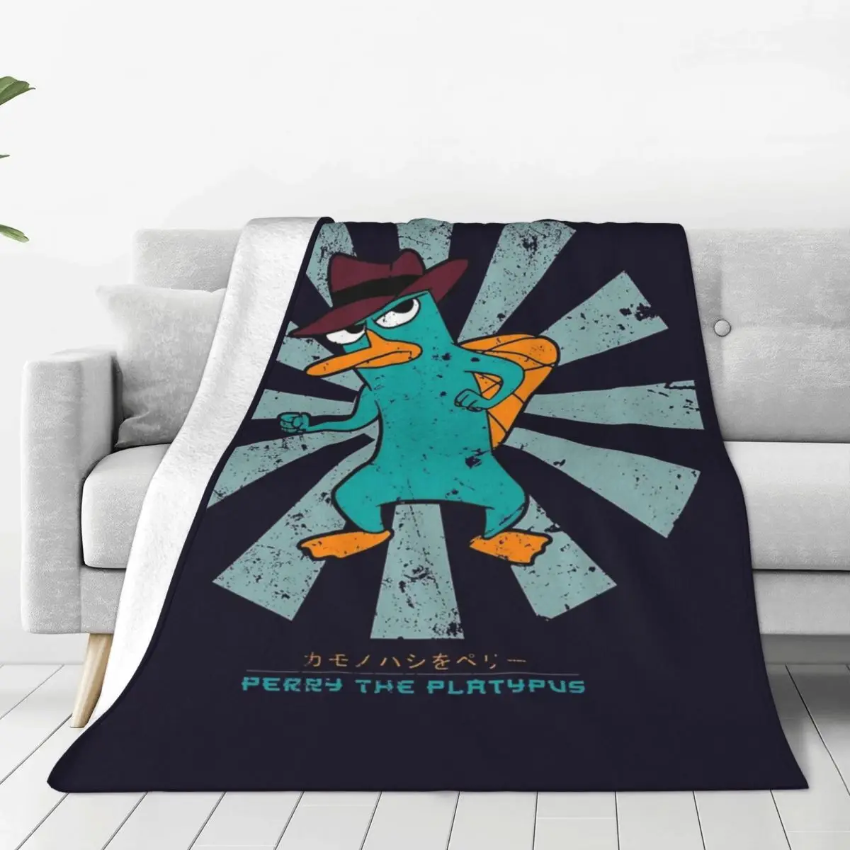 Perry The Platypus Retro Japanese Four Seasons Universal Blanket Air-Conditioned Room Can Be Covered Father's Day Gift