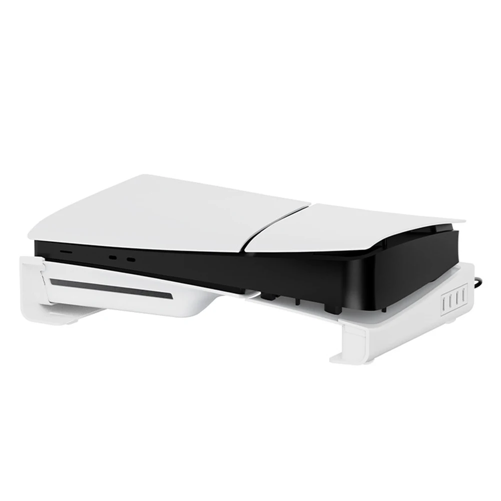 Horizontal Stand with Hub Stable Base Stand Holder 1 Type-C Charging &4 Date Transfer USB 2.0 Port for Playstation 5 Slim