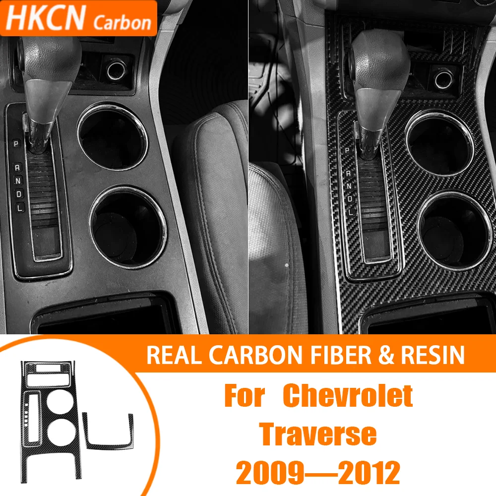 

Car Interior Accessories Console Gear Shiter Display Cup Holder Panel Carbon Fiber Trim Sticker For Chevrolet Traverse 2009—2012