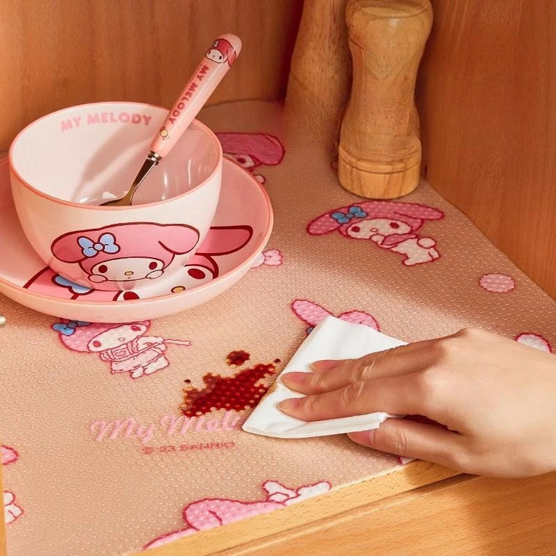 Anime Cinnamoroll Cartoon Moisture Proof Paper My Melody Anti Slip Removable for Cabinet Kitchen Shelf Shoe Closet Home Toys view 3