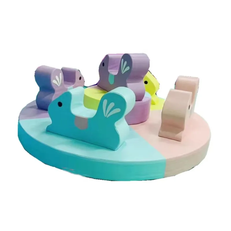 

Indoor Playground Soft Games Mini Indoor Animal Carousel Manual Electric Carousel Display Party Carousel Event