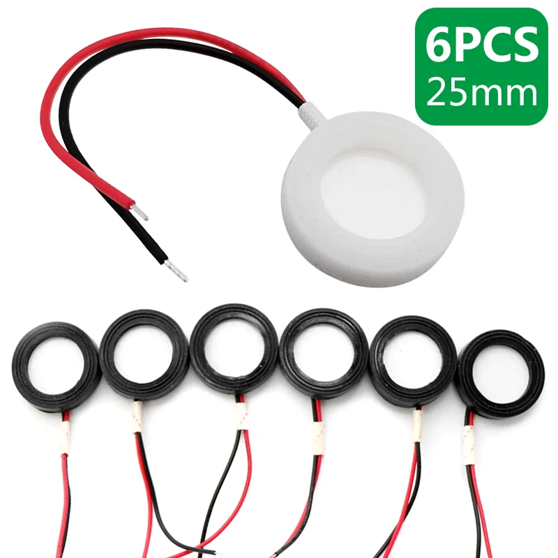 6 sztuk/partia 25mm Mini nawilżacz zestawy do majsterkowania Mist Maker Fogger folia atomizująca arkusz atomizera Mini oscylacyjny