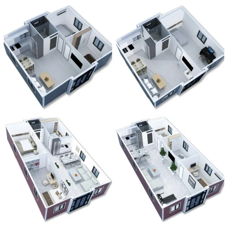 บ้านพับที่ทันสมัยขยายได้พับและพกพาได้ 20ft บ้านคอนเทนเนอร์แผงแซนวิชสําเร็จรูป