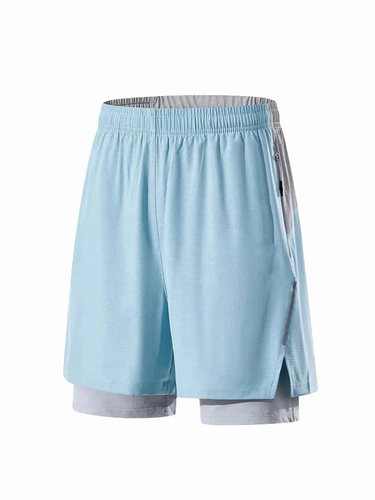 

Мужская футболка Spor Qui-Dry для бега с портом телефона Summer Fitn ow Inner Fake, комплект из двух предметов