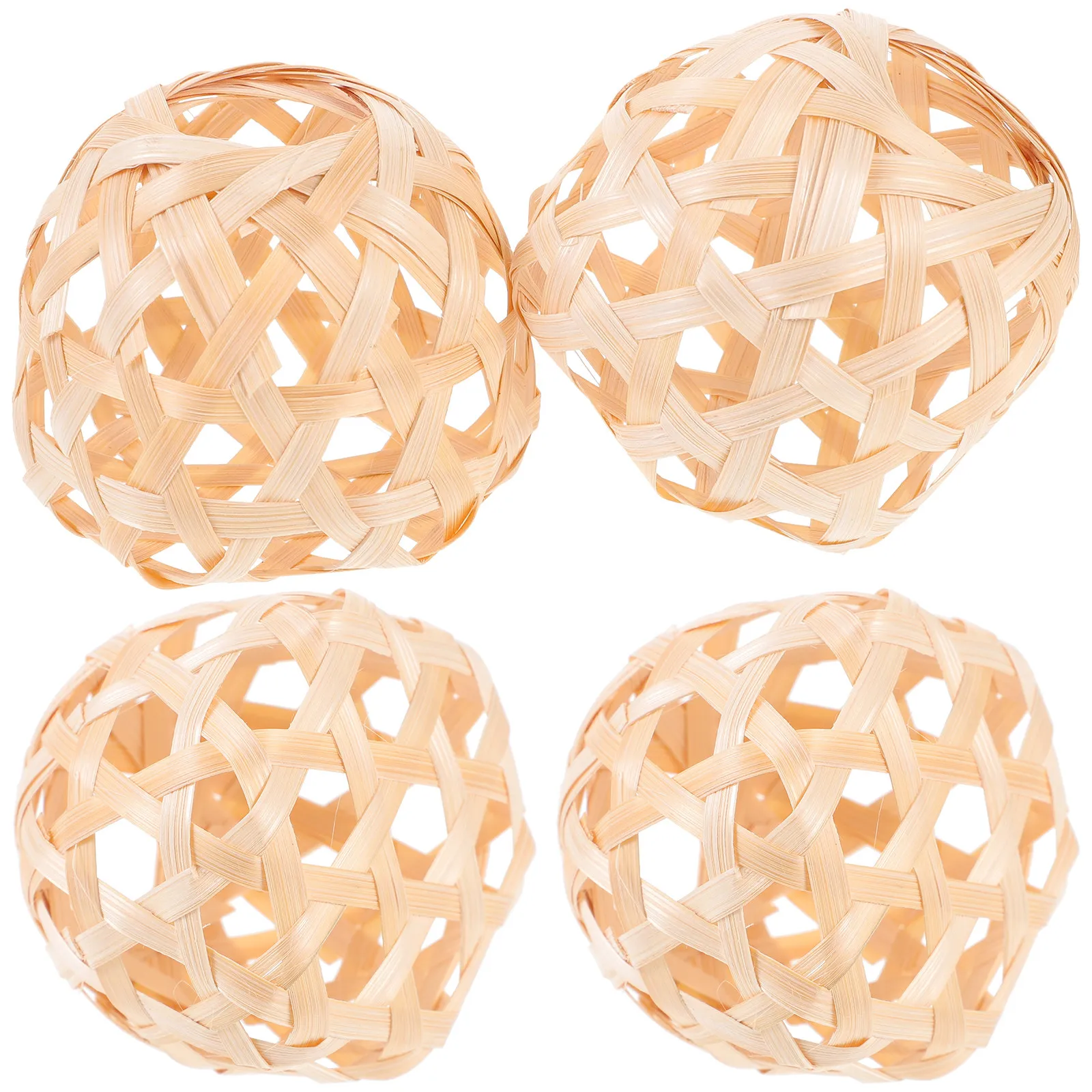 4Pcs Premium Vine Woven Hollow Balls Decorative Pendant for Home Office Wedding Party Decoration Wall Plant Basket Dry Flower