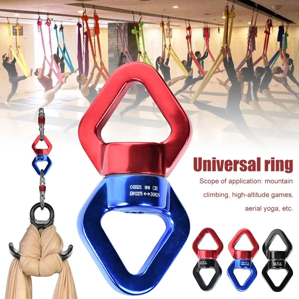 360° Rotation 30kN Swivel Carabiner Heavy-Duty Universal Rotating Carabiner Anti-Tangles Swivel Connector Aerial Yoga Silks