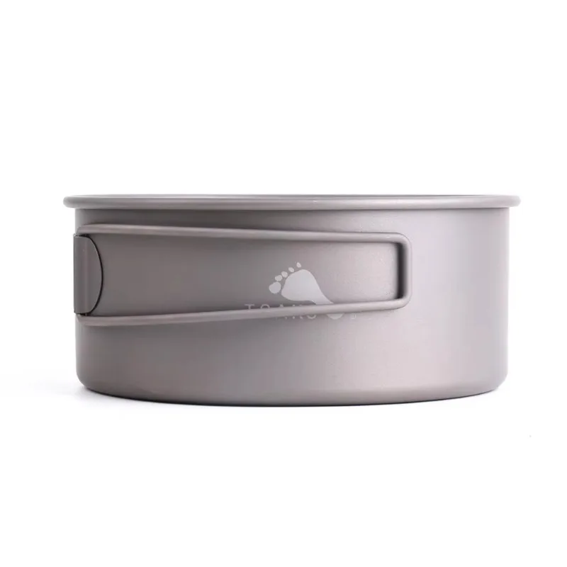 TOAKS Titanium Bowl, Outdoor Camping Equipment Cookware Tableware with Foldable Handle 550ml D103MM or D118MM