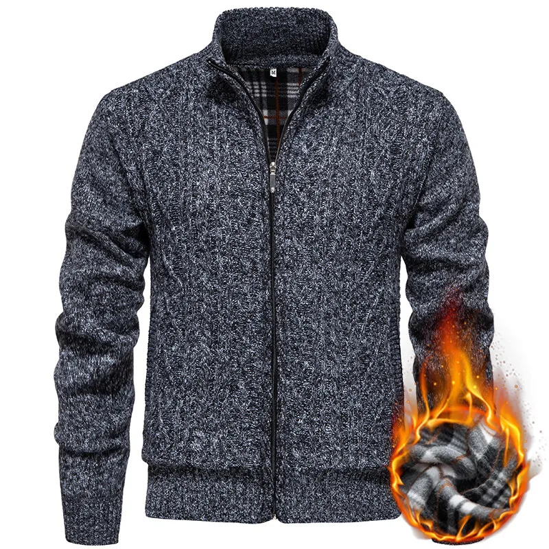 جديد الشتاء الرجال بالأزرار غير رسمية Sweatercoats جاكيتات جودة الرجال الصوف سمكا الدافئة الوقوف طوق سليم صالح بالأزرار معاطف 3X
