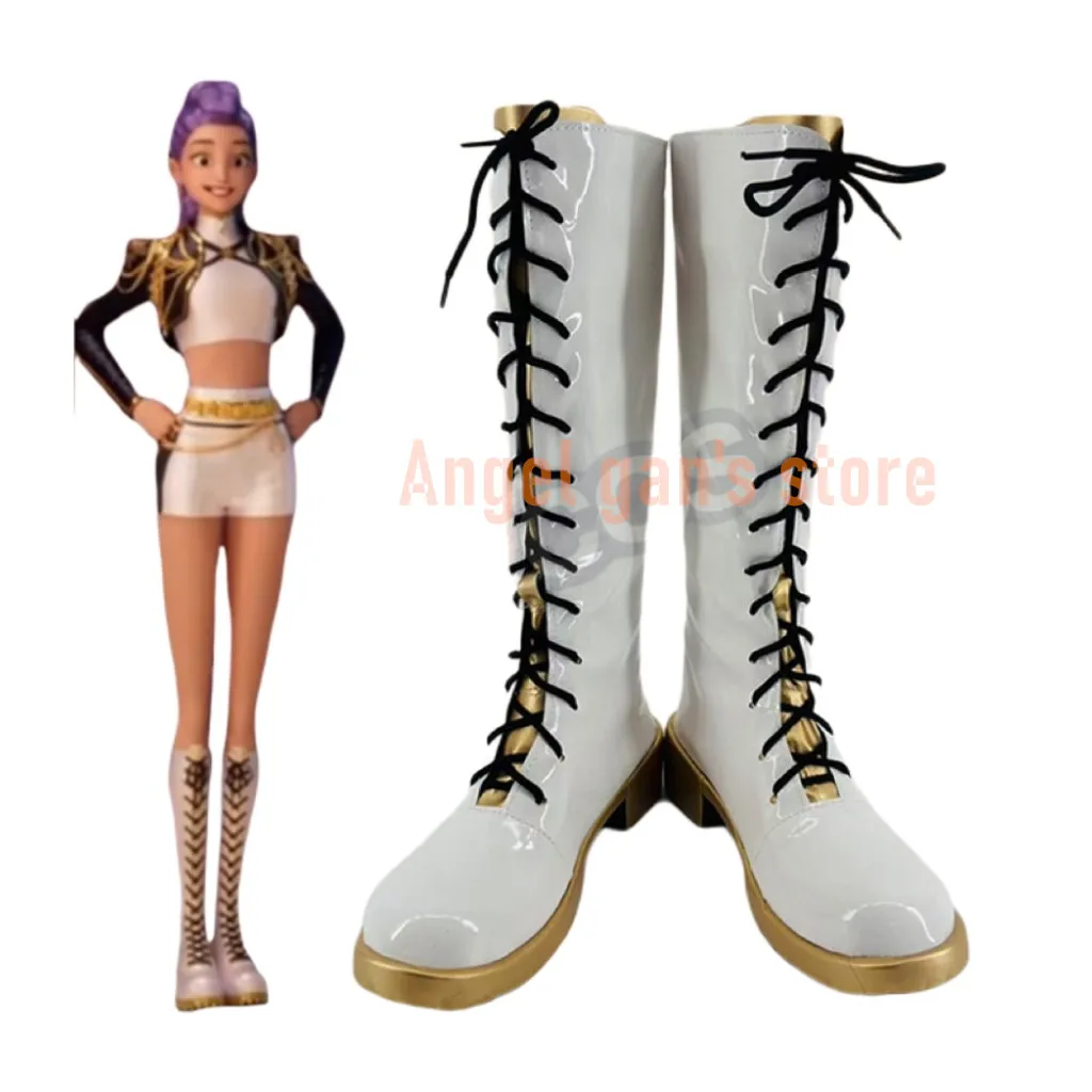 KPop 악마 사냥꾼 키즈 미라 부츠 소녀 루미 조이 코스프레 의상 신발 애니메이션 카니발 할로윈 부츠 신발