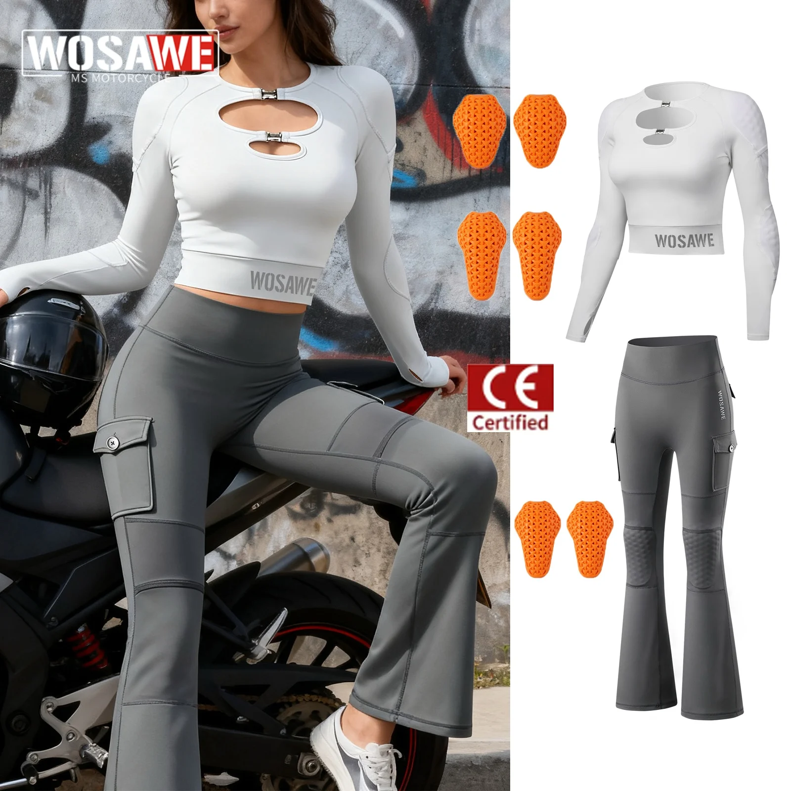 

WOSAWE Women's Motorcycle Jacket Breathable Mesh Motorcycle Riding Jacket Windproof And Anti Drop Motorbike Jacket Women