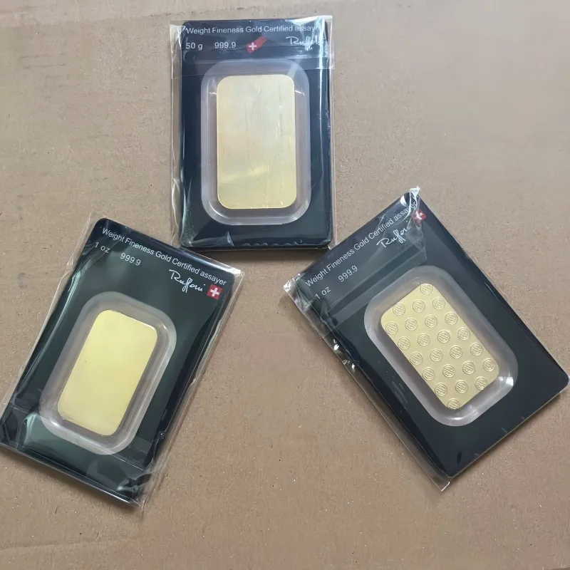 

1oz 50g Swiss Argor gold bar sealed packing Foreign Currency Gifts Bullion switzerland Gold Plated serial number gift