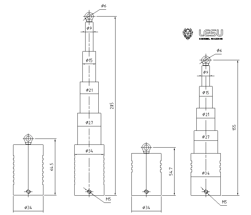 LESU Y-1501 1/14 truck model hydraulic system cylinder lifting hydraulic model modification accessories universal Tamiya model