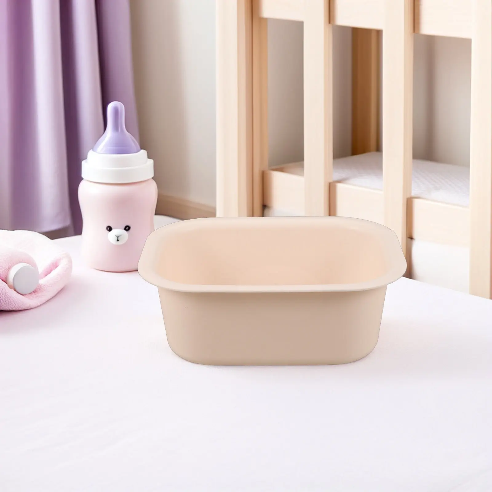 2Pcs Thickened Non Slip Baby Changing Station Basin Heat Resistant Plastic Wash Basin for Diaper Table Infant Bath Face Foot
