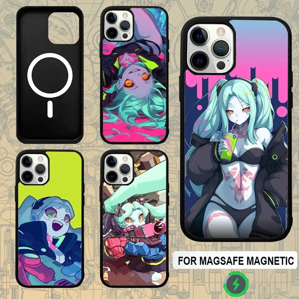 

C-CyberpunkS Rebecca For Magsafe Wireless Charger Case For iPhone 15,16,17,13,14,11,12,Pro,Max,Plus,E,Air,Mini Cover