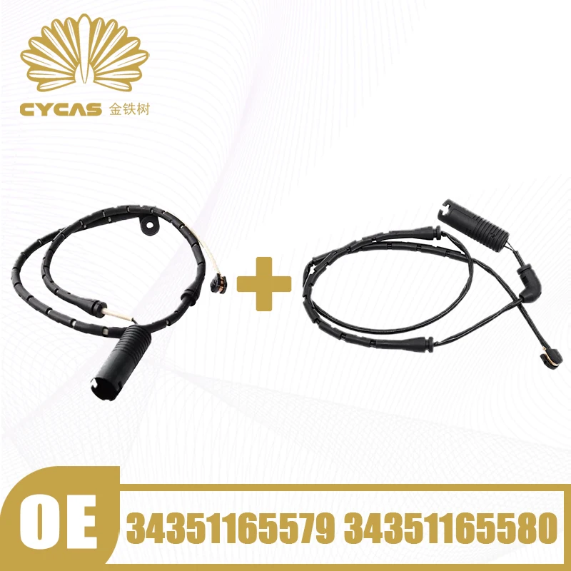 CYCAS Front Rear Axle Brake Pad Wear Sensor 34351165579 34351165580 For BMW E53 X5 3.0i 2002-2006 4.4i 2000-2006 4.6is 2002-2003