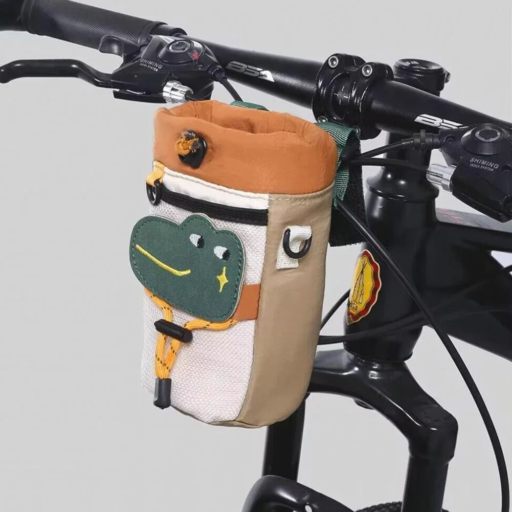 1 pz cartone animato equitazione borsa appesa bollitore per bicicletta borsa portaoggetti per articoli vari tessuto autoadesivo rilegatura fissa accessori per biciclette