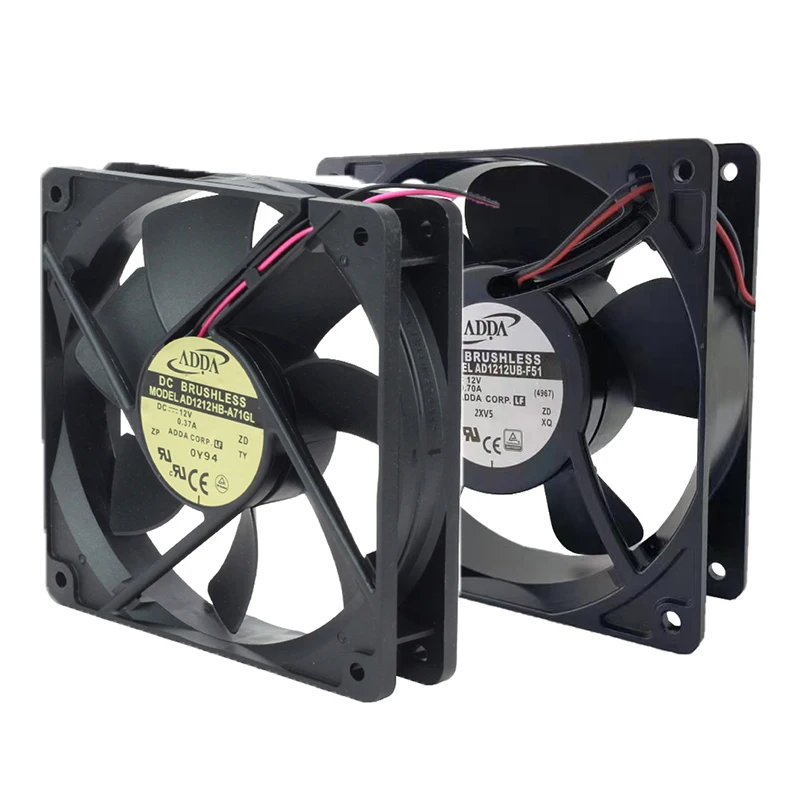 AD1212HB-A71GL AD1212UB-F51 DC12V Cooling Fan 120x120x25/38mm 12025 12038 12CM Chassis Cabinet Power Supply Industrial Axial Fan