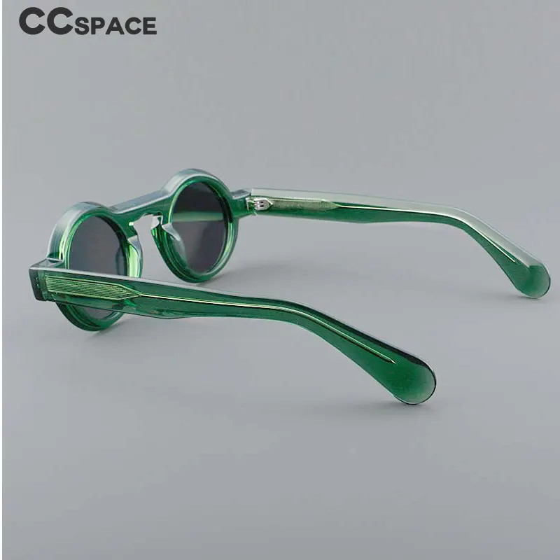 54910 Retro Round Acetate Sunglasses Polarized Men Woman Luxury Brand Vintage Green Acetate Frame Goggles Eyewear UV400