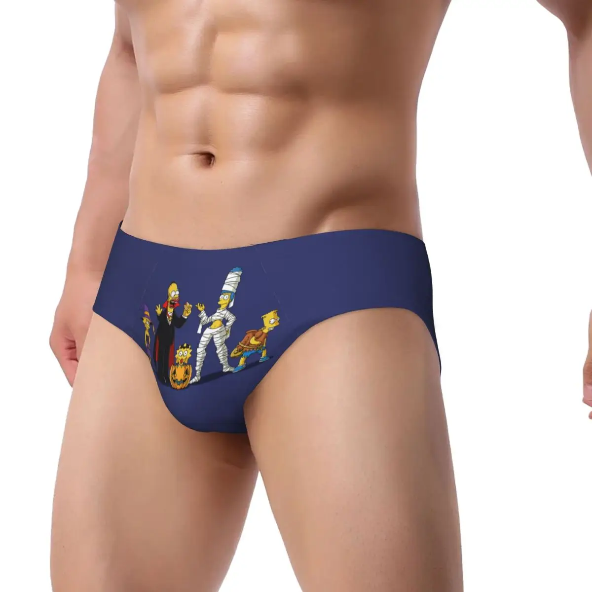 Custom Halloween The Simpsons Briefs Underwear Men Comfortable Stretch Underpants