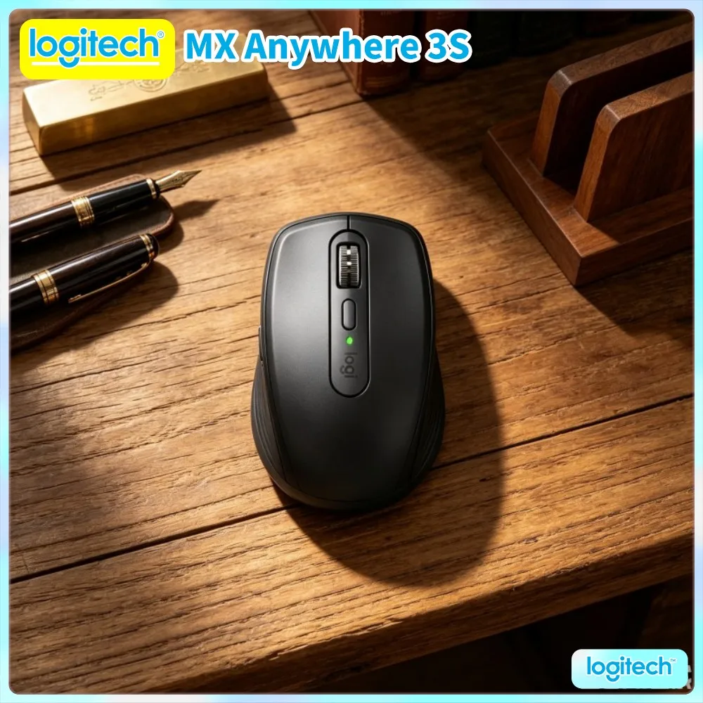 Logitech MX Anywhere 3S Ergonomic Mouse - 8K DPI, Magspeed Scroll, Silent Click, Travel-Ready Build For Office Trip