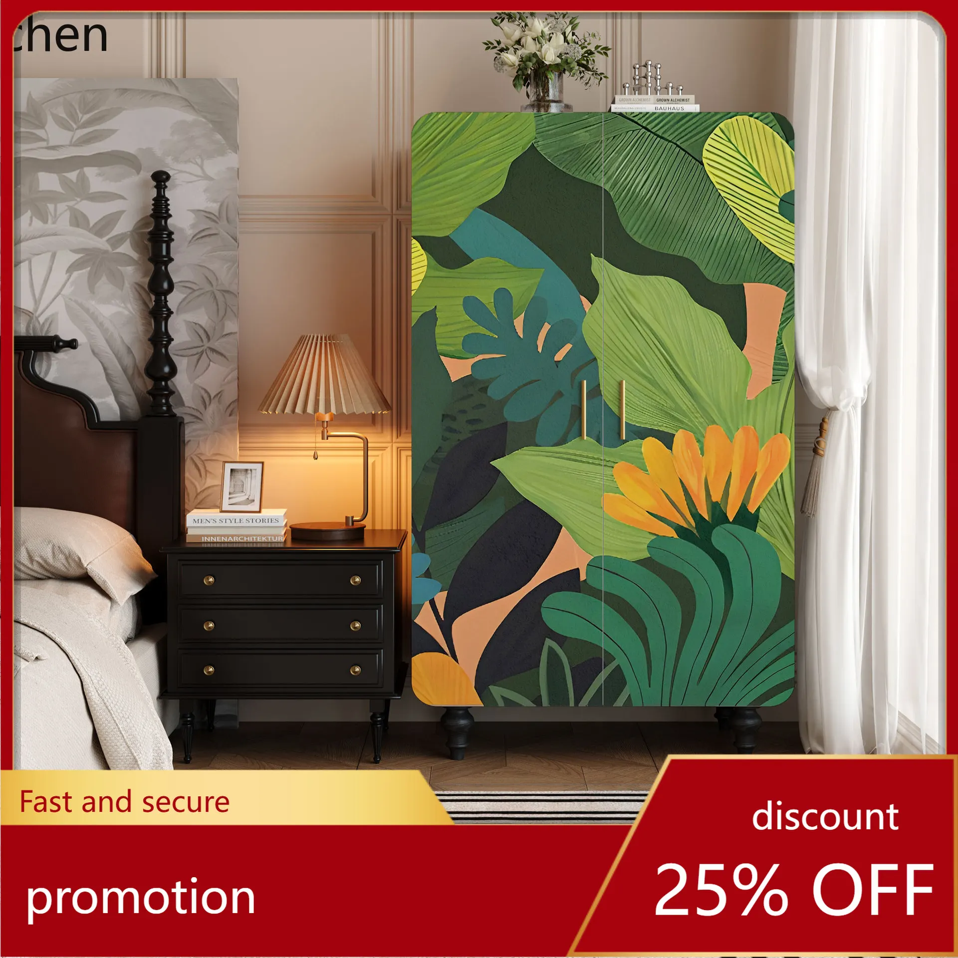 

ZML Retro Wardrobe Cloakroom Large Capacity Storage Hanging Cabinet Solid Wood Storage Cabinet