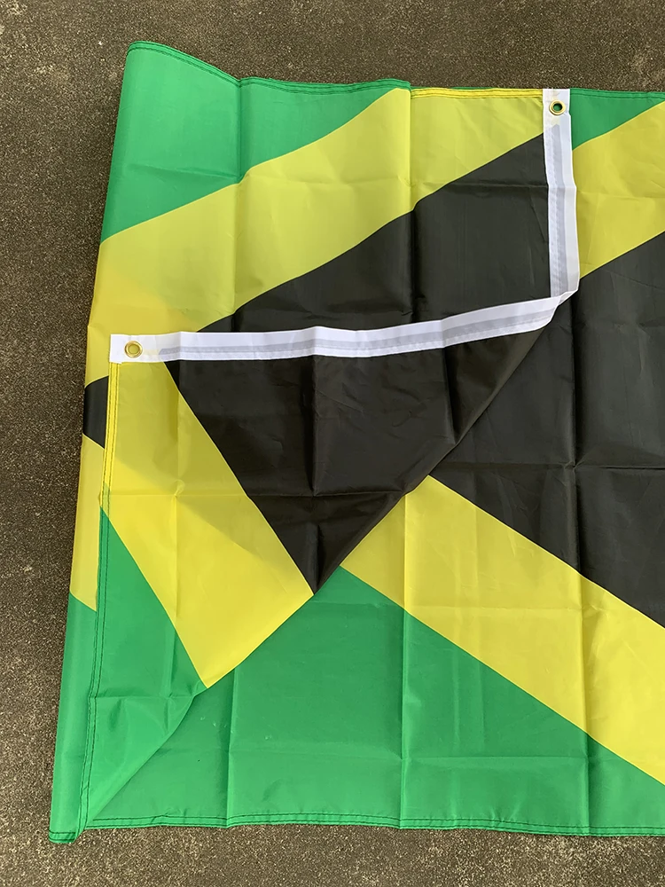 90 x 150cm Jamaica National Flag  Polyester Hanging Flag Jamaica Flag Indoor Outdoor Home decoration